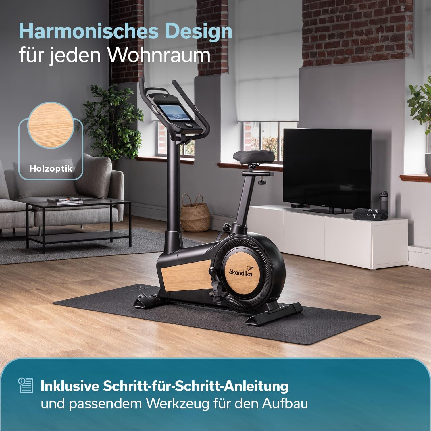 Skandika Ergometer Cykling P15 Heimtrainer Fahrrad mit Touchscreen