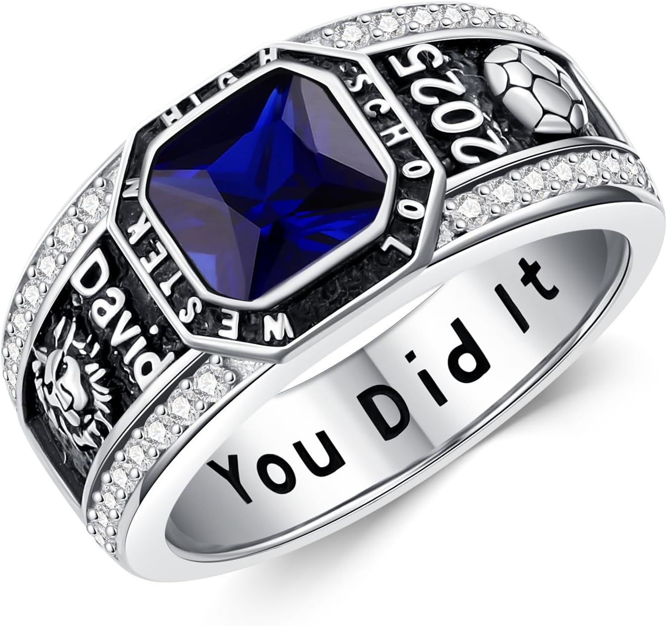 Oseew 2027 Class Graduation Ring Personalized Men High School|Amazon.com