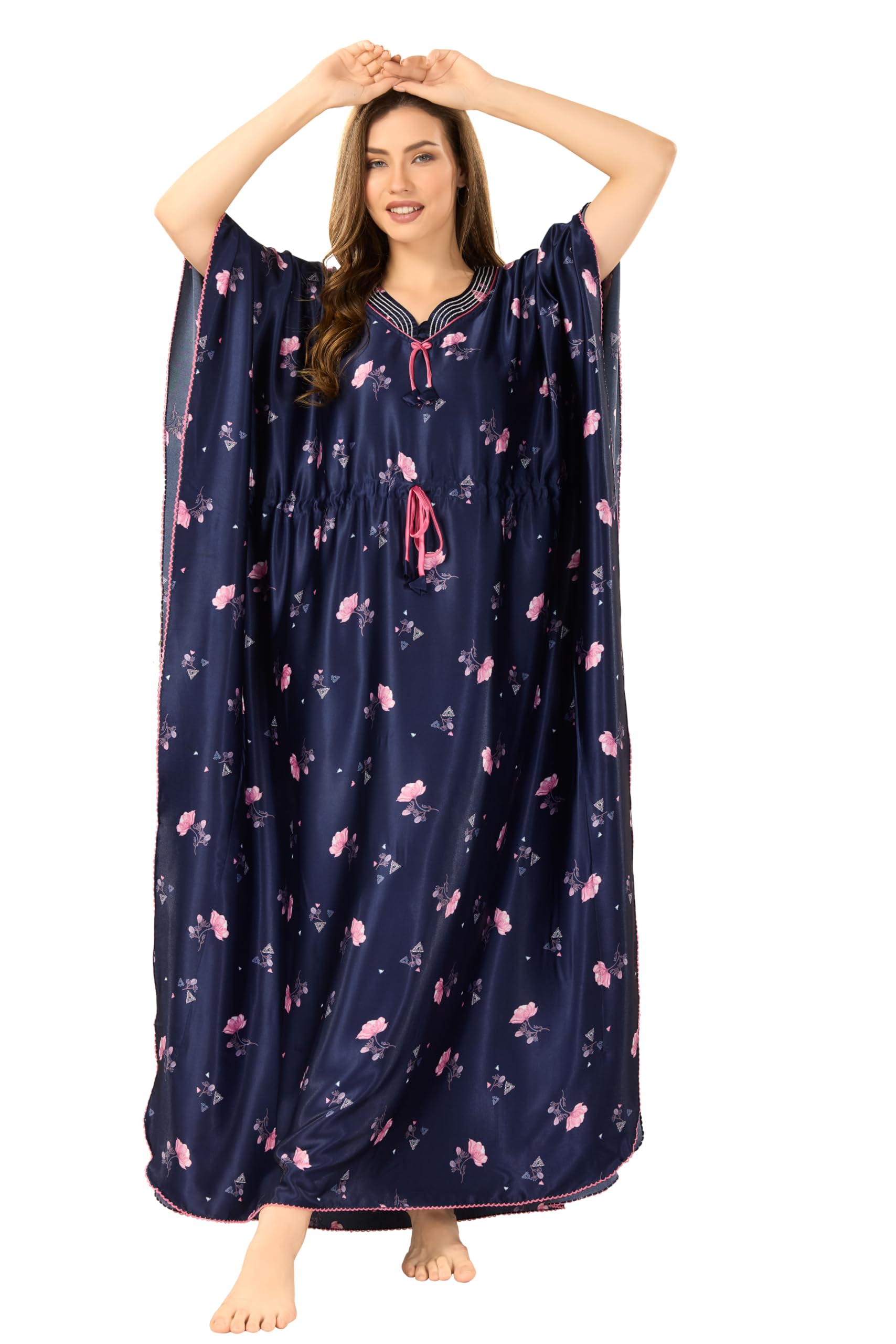Soft Satin Kaftan | Premium Fabric | Vacation Wear | Beach Wear| Daywear & Nightwear Dress for Women | 1707-image-46