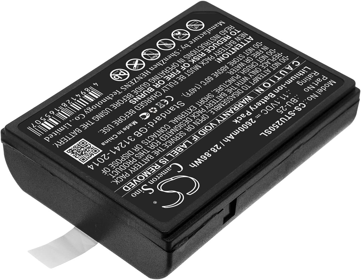 Cameron Sino Battery for Sumitomo Fusion Splicers BU25, Type-25, Type-25e PN:Sumitomo BU-25 2600mAh / 28.86Wh