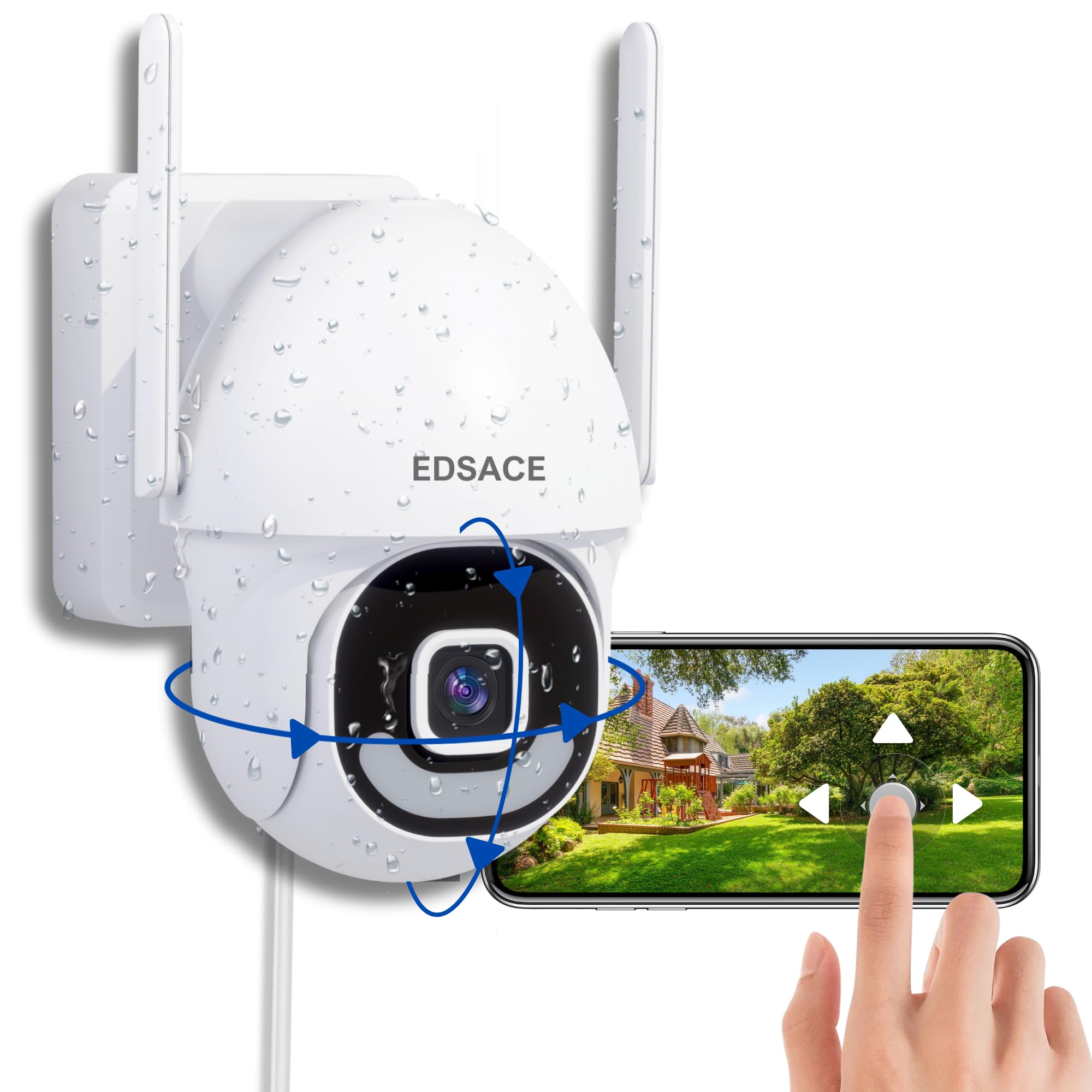 5G/2.4G Dual Band WiFi Outdoor Security Camera, 24/7 Recording Corded Electric Camera for Outdoor Home Security, 3MP Wireless Camera, Auto Tracking 2K