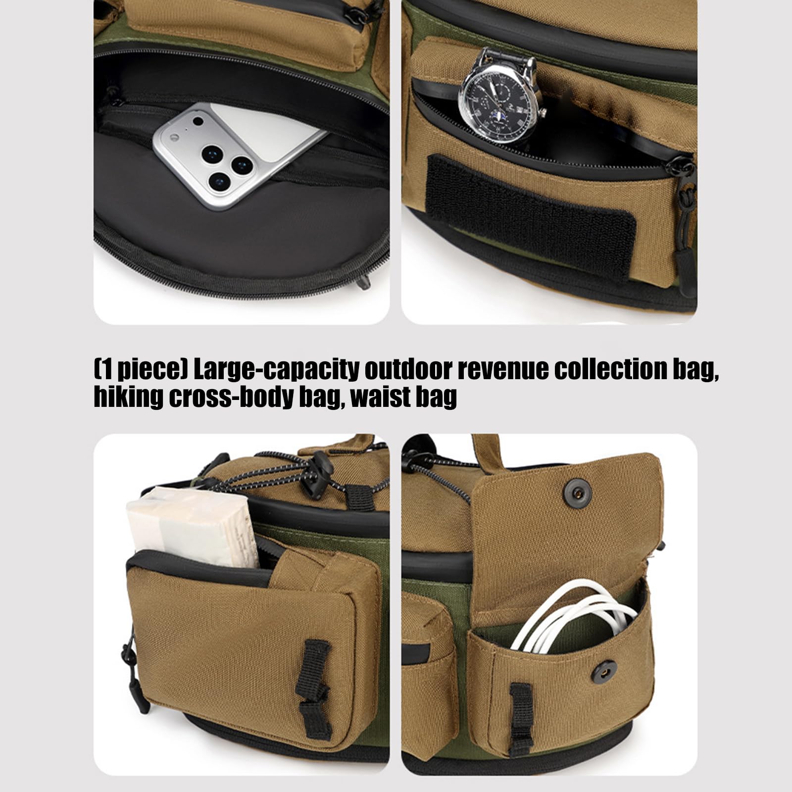Grand de Ceinture Utilitaire, Conception de bandoulière Interchangeable, Excellent pour Le Jogging, la Salle de Sport, Les activités extérieures, de Ceinture de Cyclisme Polyvalent