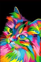 cute cat gift for kitten lovers colorful art kitty adoption notebook: Cute cat Journal Wide Ruled College Lined Composition Notebook For 120 Pages of 6"x9"