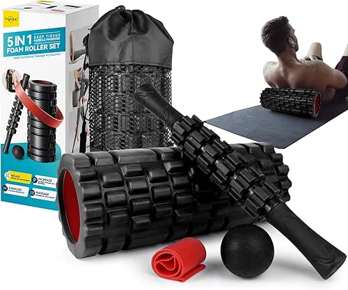 Krightlink 5 in1 Foam Roller Set for Deep Tissue Muscle