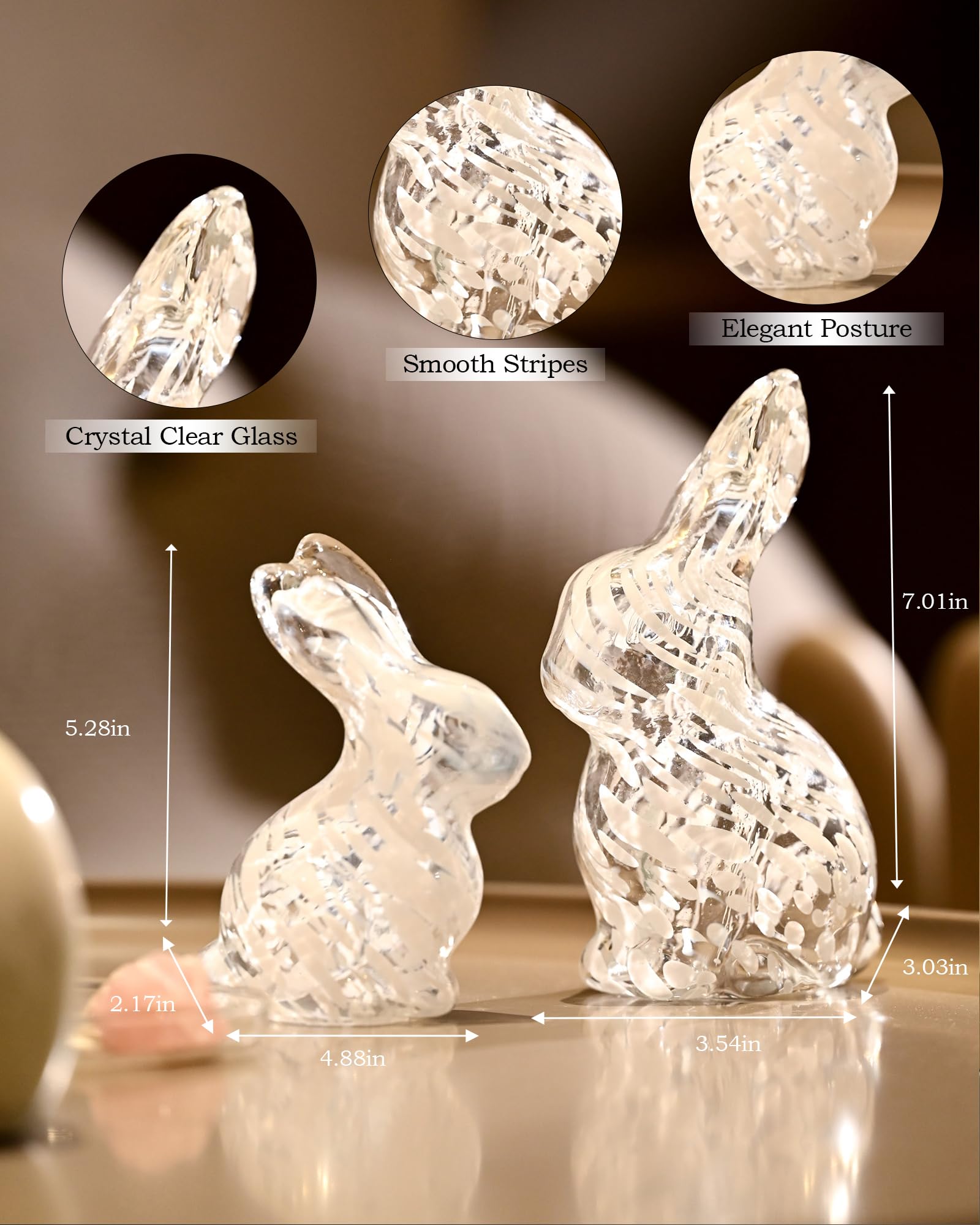 Feelfly Glas Konijnen Beeldjes Crystal Bunny Collectibles Standbeelden