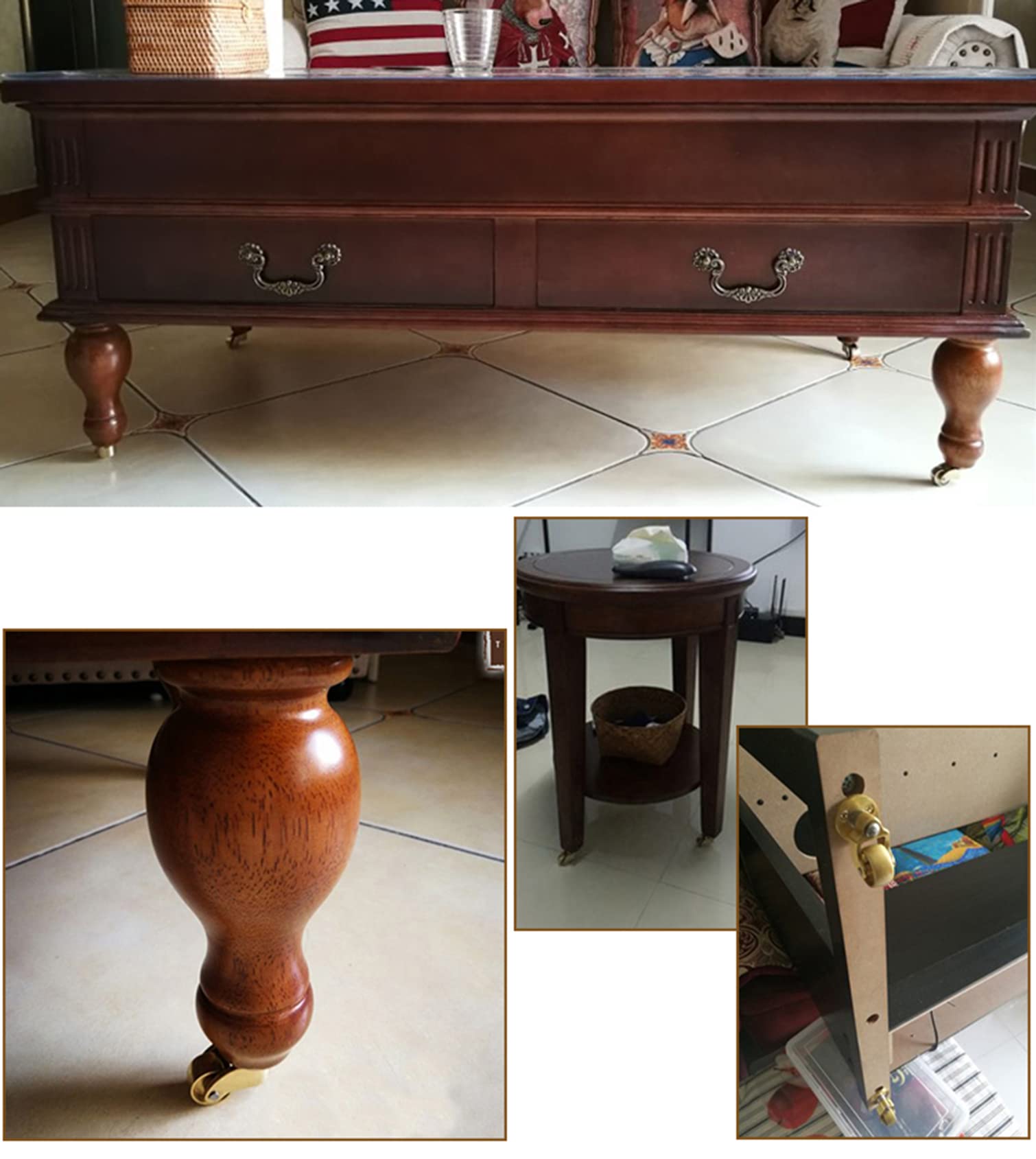Lenkrollen， 360° drehbare Möbelrollen, for Möbel, Sessel, Tisch, Sofa, 4er-Set