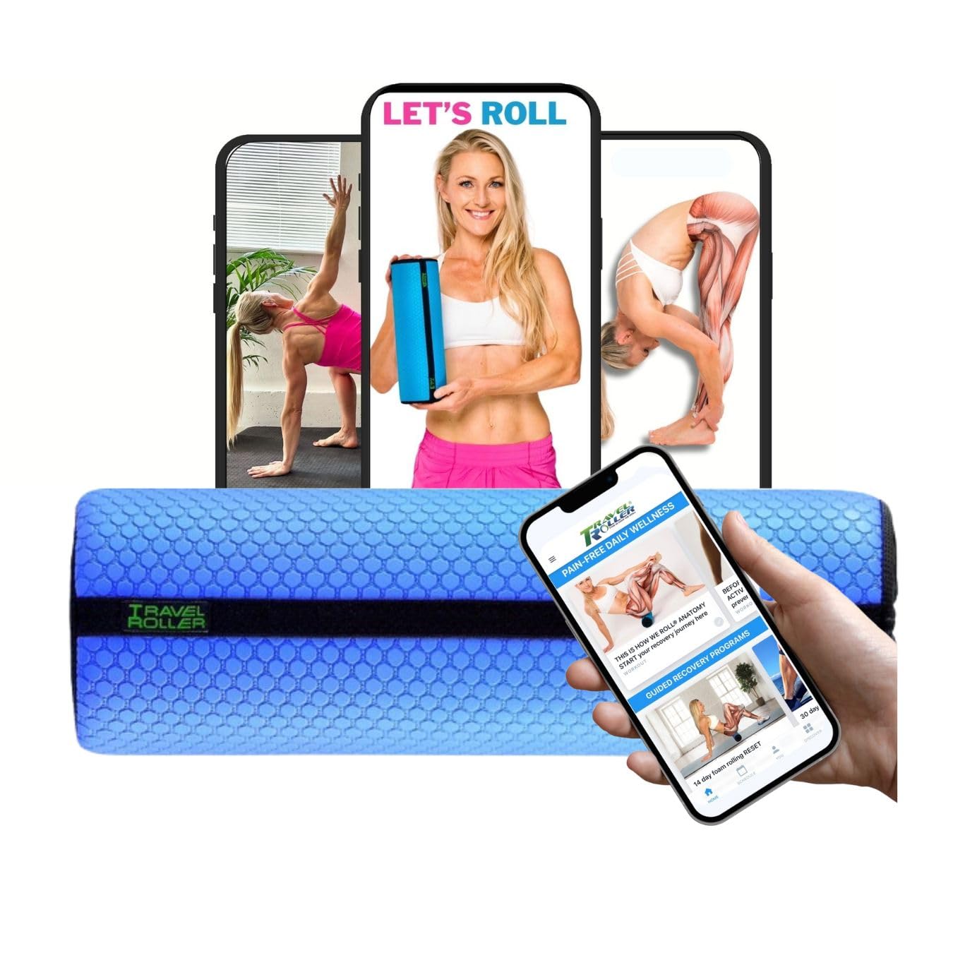 The Original Travel Roller - Rodillo de espuma, color azul