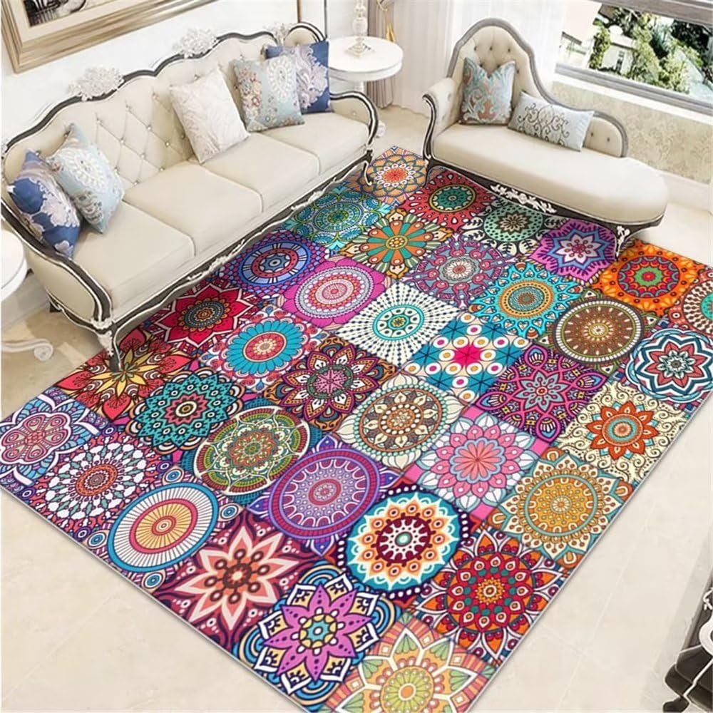 Tapis couloir long rouge 160X200Cm grand tapis exterieur balcon et bureau