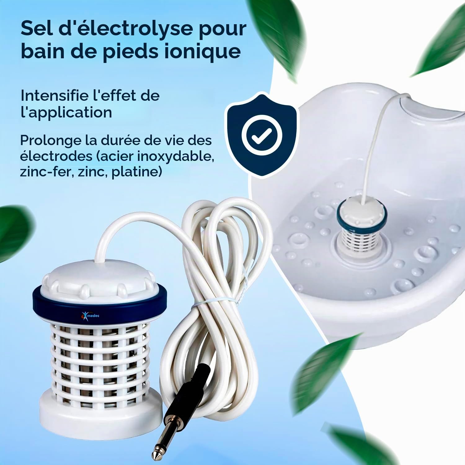 Sel d'électrolyse - Additif pour bain de pieds - 600 g - Qualité alimentaire - Sels de bain de base - Bain de pieds