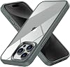 Hybrid Series Back Crystal Clear Polycarbonate Edges Silicone Camera Lens Frame and Keys Metal High Quality Clear Silicone Case for Minesque iPhone 15 Pro (Titanium Grey, Classic)
