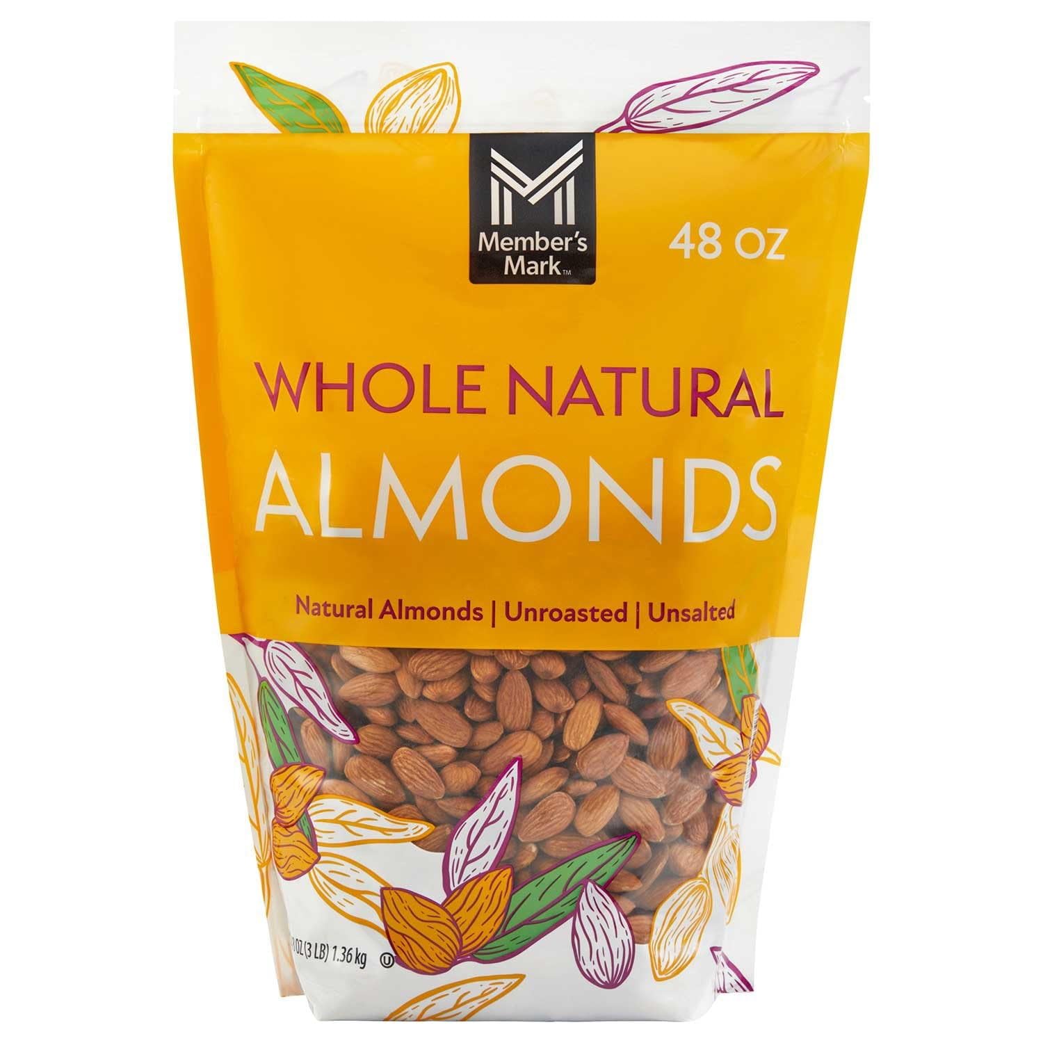 Member Mark Natural Whole Almonds, 3 Pound
