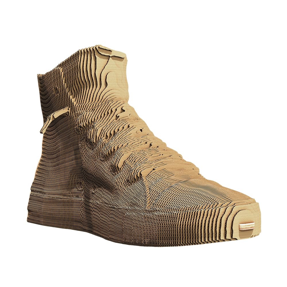 Sneaker Schuh 3D-Puzzle aus Karton – Skulptur-Bausatz | 160 Teile, 14 × 10 × 24 cm – Bastelset aus recycelter Pappe zum Stecken & Bemalen, für Jugendliche & Erwachsene, Geschenkidee