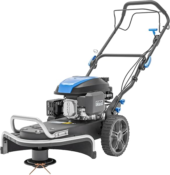 Débroussailleuse thermique autotractée sur roues, moteur 4 temps 173 cc, fil double 4 mm, coupe 56 cm