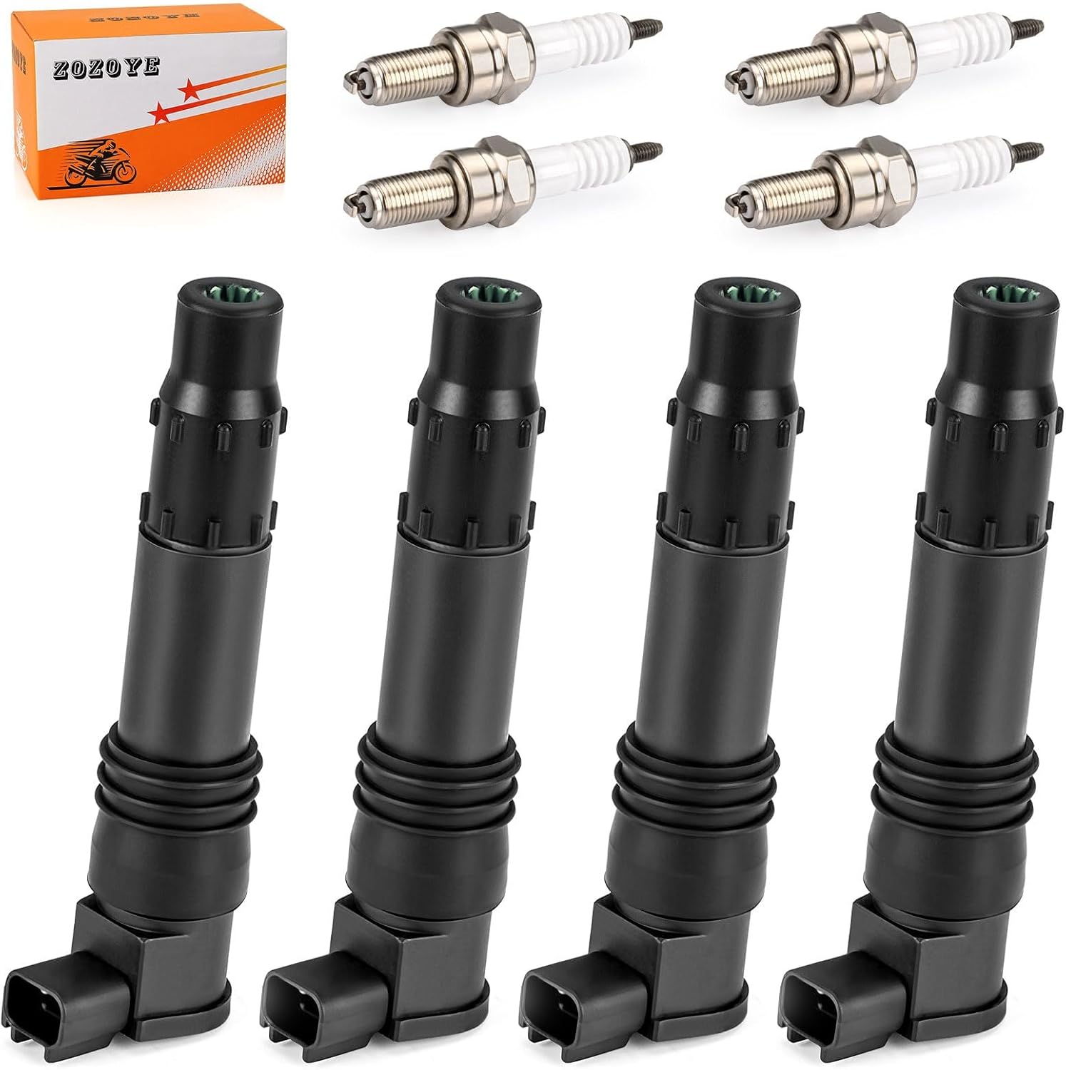 4pcs Ignition Coils & Iridium Spark Plugs For Suzuki GSX-R600 GSX-R750 GSX-R1000 GSX650F GSF1250 Burgman AN650 Boulevard C109R M109R 2000-2019 33410-24F00 33410-35F00