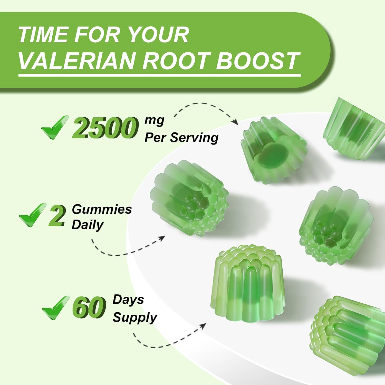 2 Pack Organic Valerian Root Gummies, Herbal Supplements for Calm & Relaxation, Natural Sleep Support for Adults & Kids, Melatonin Free, Vegan, Non-GMO, Gluten Free, Apple Flavor, 120 Count - Image 8