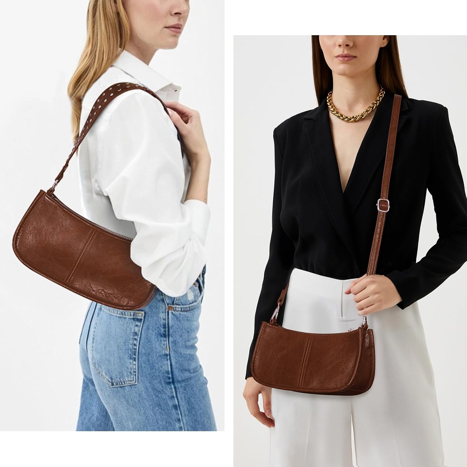 Shoulder Bags for Women Y2k Purse and Handbags Retro Studded Crossbody Bag Small Shoulder Purse Leather Hobo Handbag - Image 2