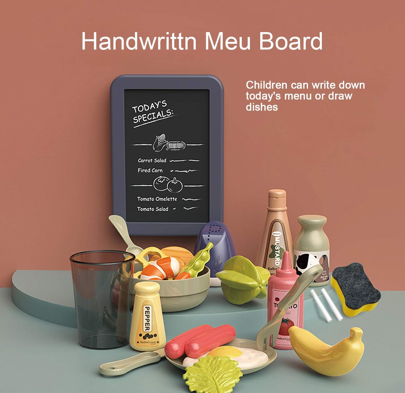 F4GOGO Little Kitchen Play Set, Kids Play Kitchen with Realistic Lights & Sounds, Simulation of Spray, Play Sink with Running Water, Utensils Accessories & Pretend Role Play Toys for Boys Girls : Toys & Games