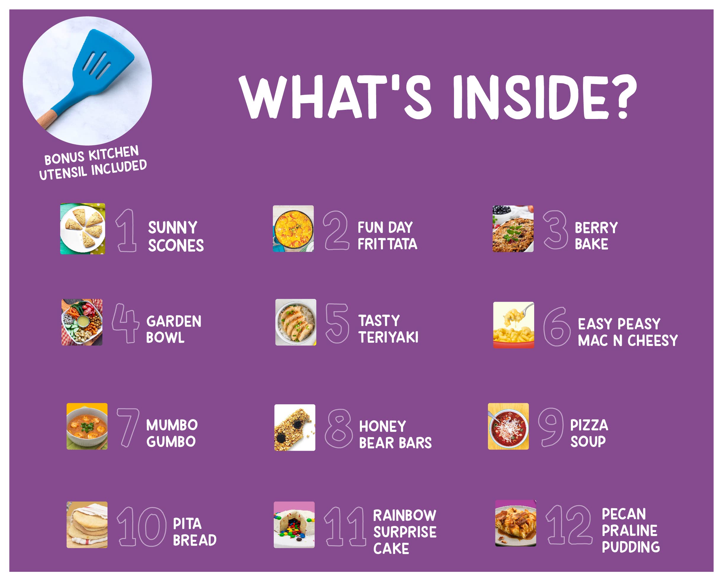 KIDSTIR Learn to Cook Kids Cooking Kit | 12 Delicious Kid-Friendly Recipes & Kids Size Cooking Tool | Easy Step-by-Step Instructions with STEAM Learning Best Cooking Gifts for Kids | Delicious Dishes