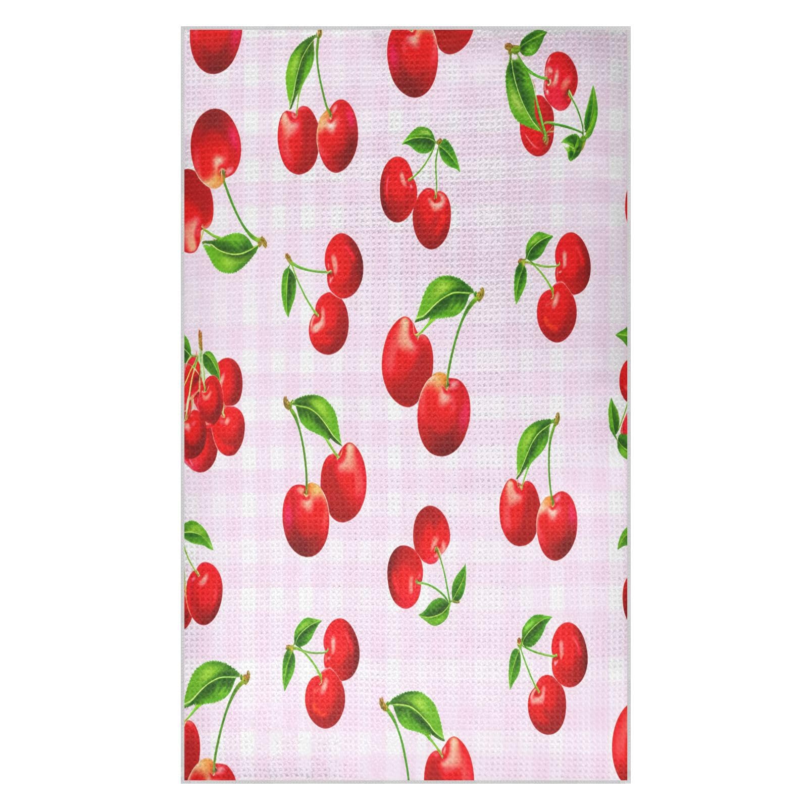 BURSTDDY Cherries Kitchen Towels,Absorbent Dish Towels 1 Pack