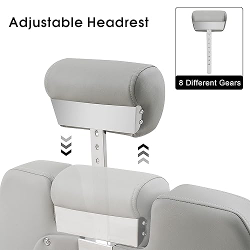 Miniatura 4 de BarberPub Silla de peluquero reclinable hidráulica para todo uso salón de belleza Spa Equipo de estilo 9208 (gris)