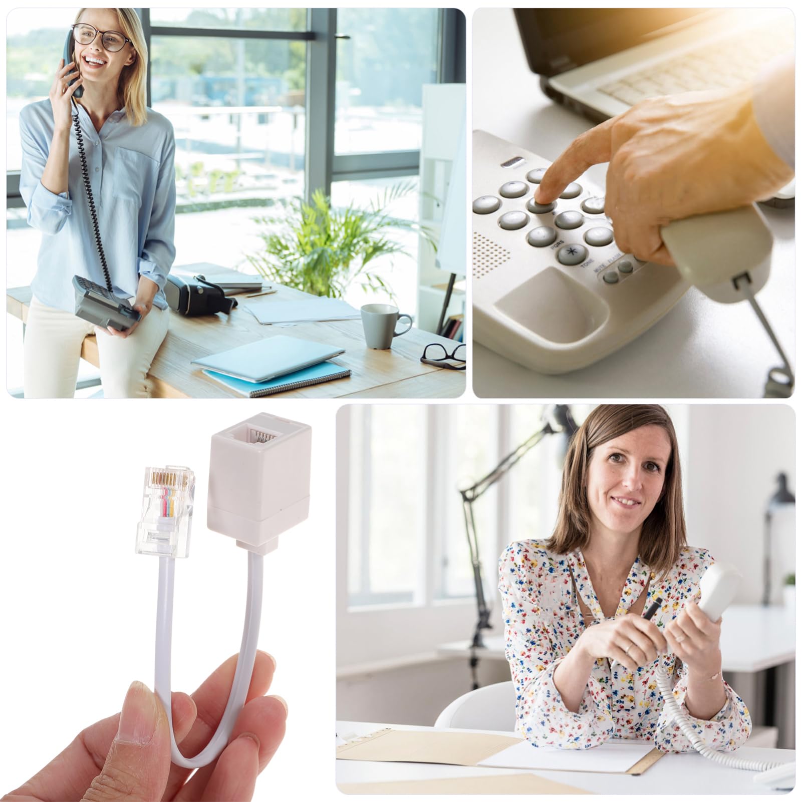 Mipcase 2Pcs Adapter Female to Male Ethernet Converter for Telephone and Fax Equipment Connect Via Ethernet Jack Durable Signal Transmission and Stable