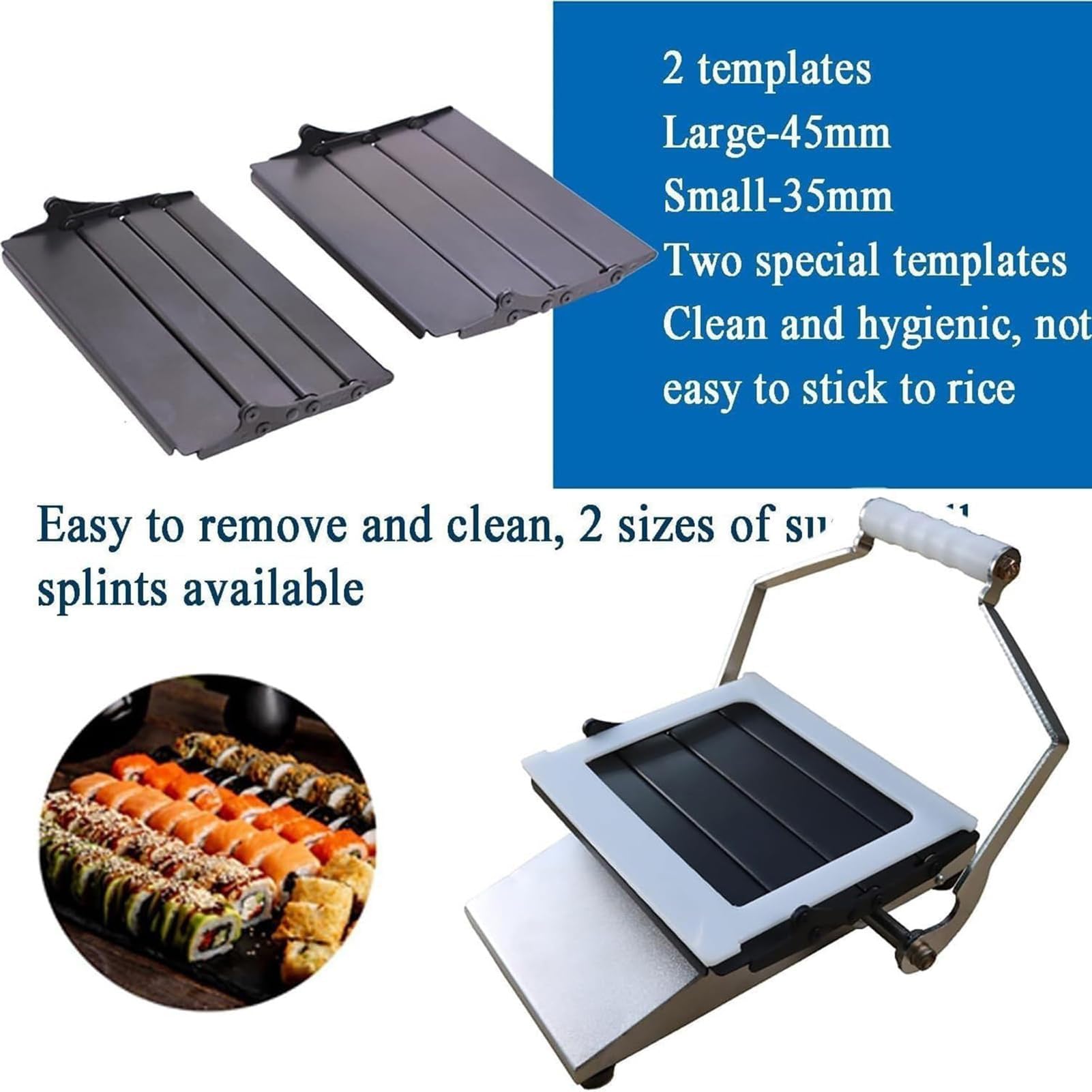Sushi-Rollschneider – Manuelle Rollmaschine für perfekte Schnitte von Sushi, Reisbällchen, Schinken, Tofu, Mittagessen Fleisch und Gemüse