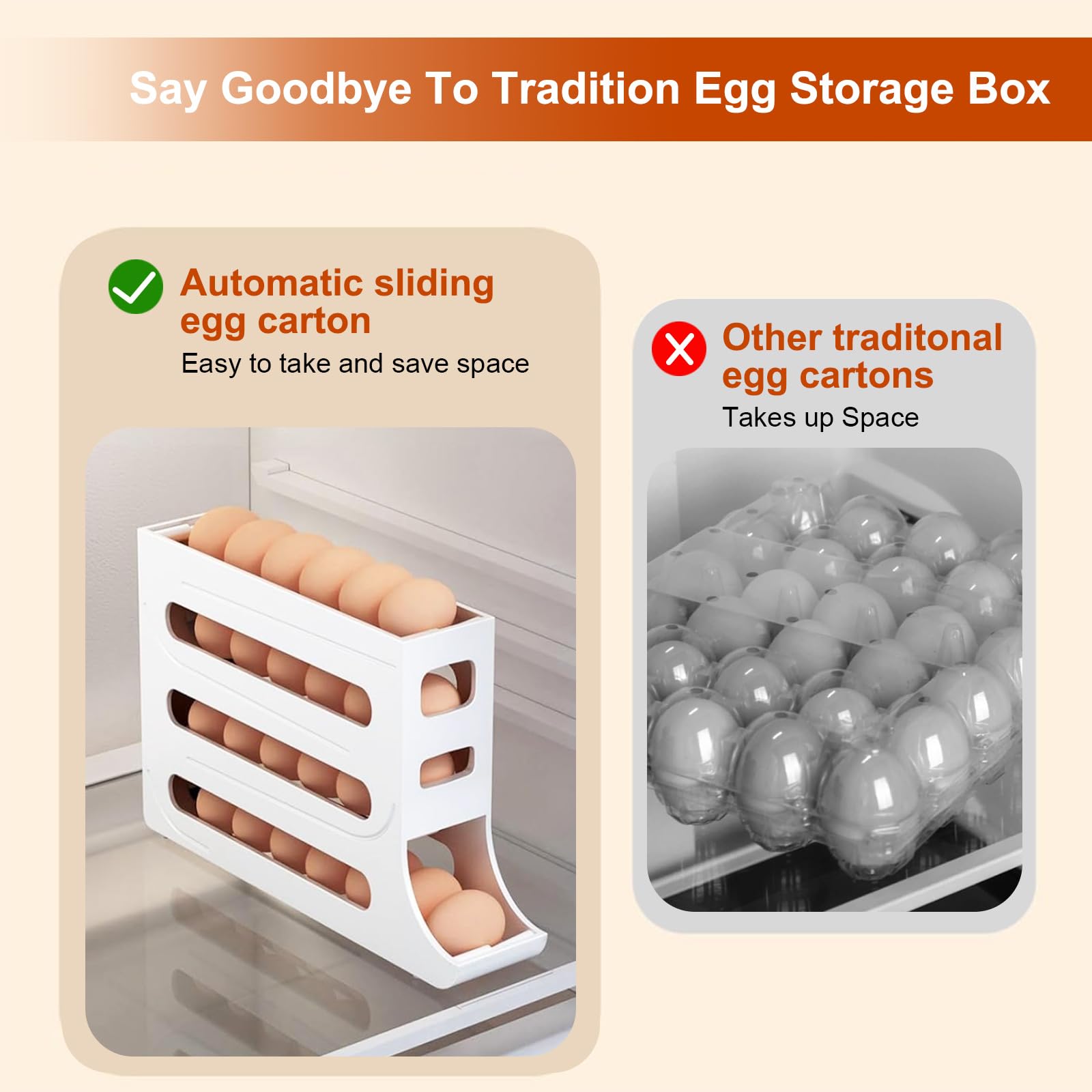 Organizador Nevera de 30 Huevos, Dispensador para Frigorifico con Diseño Práctico, Ideal para Mantener el Orden en la Cocina