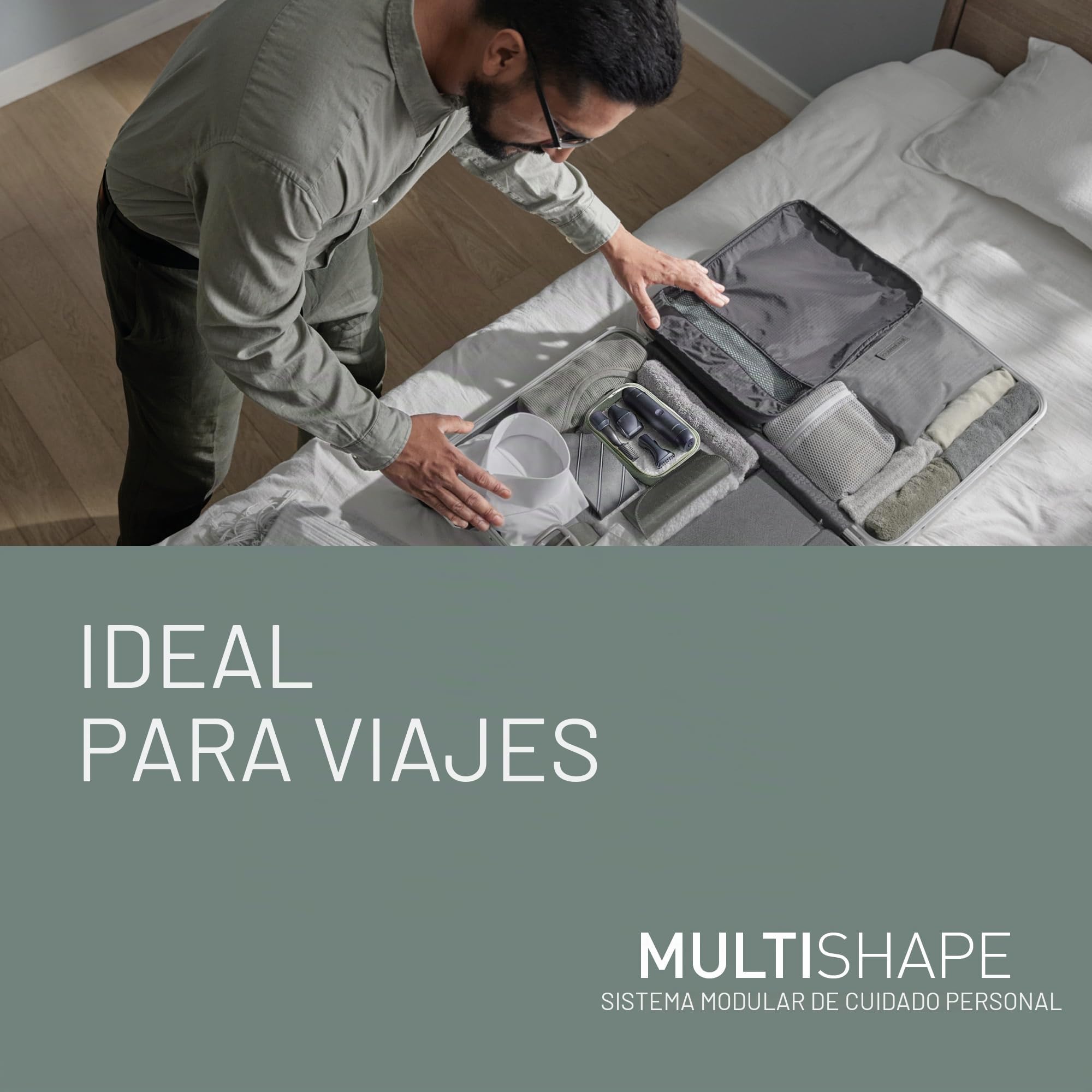 Panasonic MULTISHAPE Sistema modular de cuidado personal ER-CTW1, cortabarbas y cortapelos para hombres con batería recargable iones litio