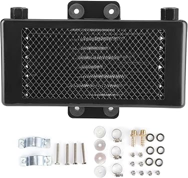 Motorcycle Cooler Accessory,Black Large Engine Oil Cooler Cooling Radiator Universal for 100250CC Motorcycle Dirt Bike ATV