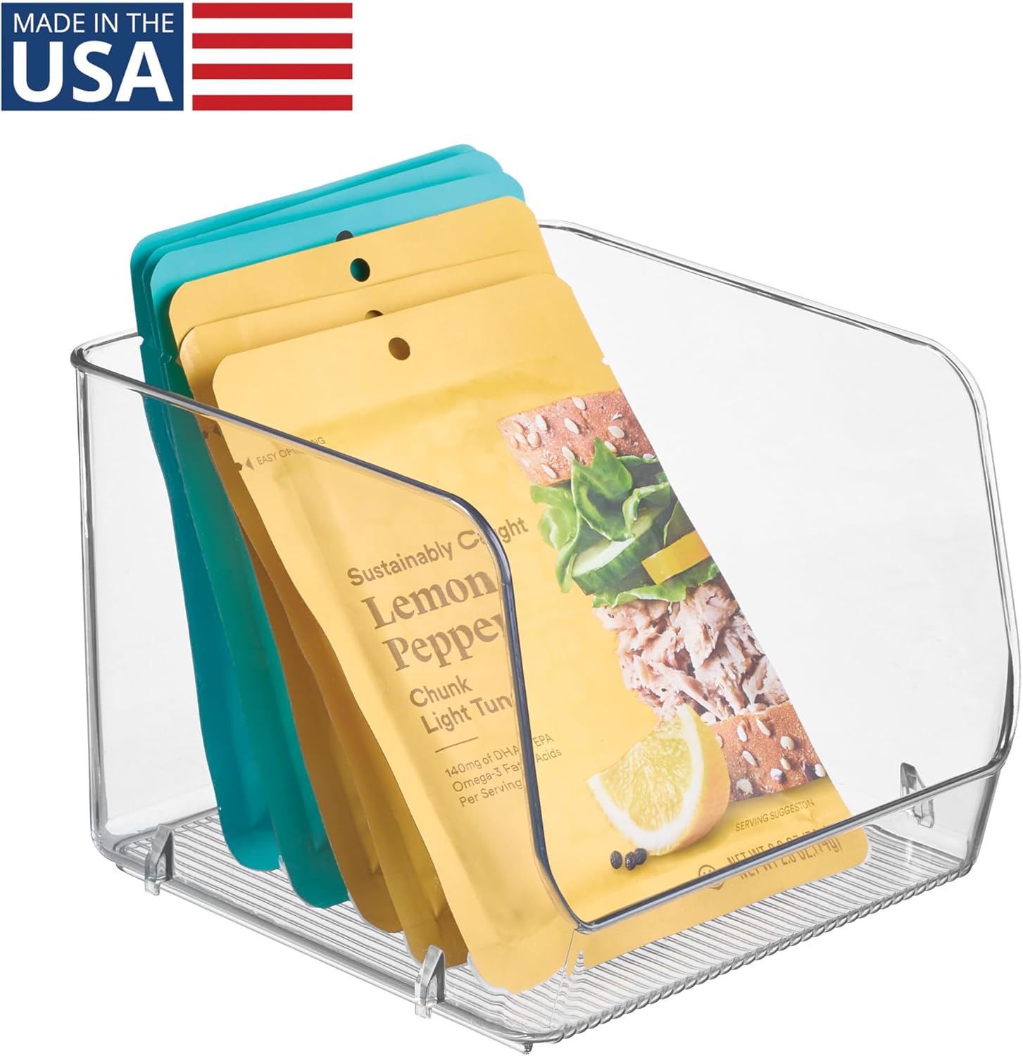 iDesign Stackable Open-Front Storage Bin for Pantry or Household Storage, Clear, Made in USA - Image 2