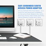 South Africa Travel Plug Adapter,South Africa Plug Adapter 3 Prong Safe Grounded USA to Any Type M for Country Such as Botswana,Nepal Pakistan,Namibia and More,White 2 Pack