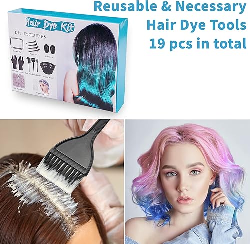 Miniatura 8 de Xarchy Kit profesional de tinte para el cabello de salón de belleza 19 piezas kit de coloración para el cabello cepillo de tinte para el cabello