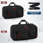 Rainsmore Gym Bags for Men with Shoe Compartment and Wet Pocket, Durable Duffle Bag for Men 40L Carry On Large Capacity Sac De Sport Travel Bag for Camping Training Swimming Sports,Black