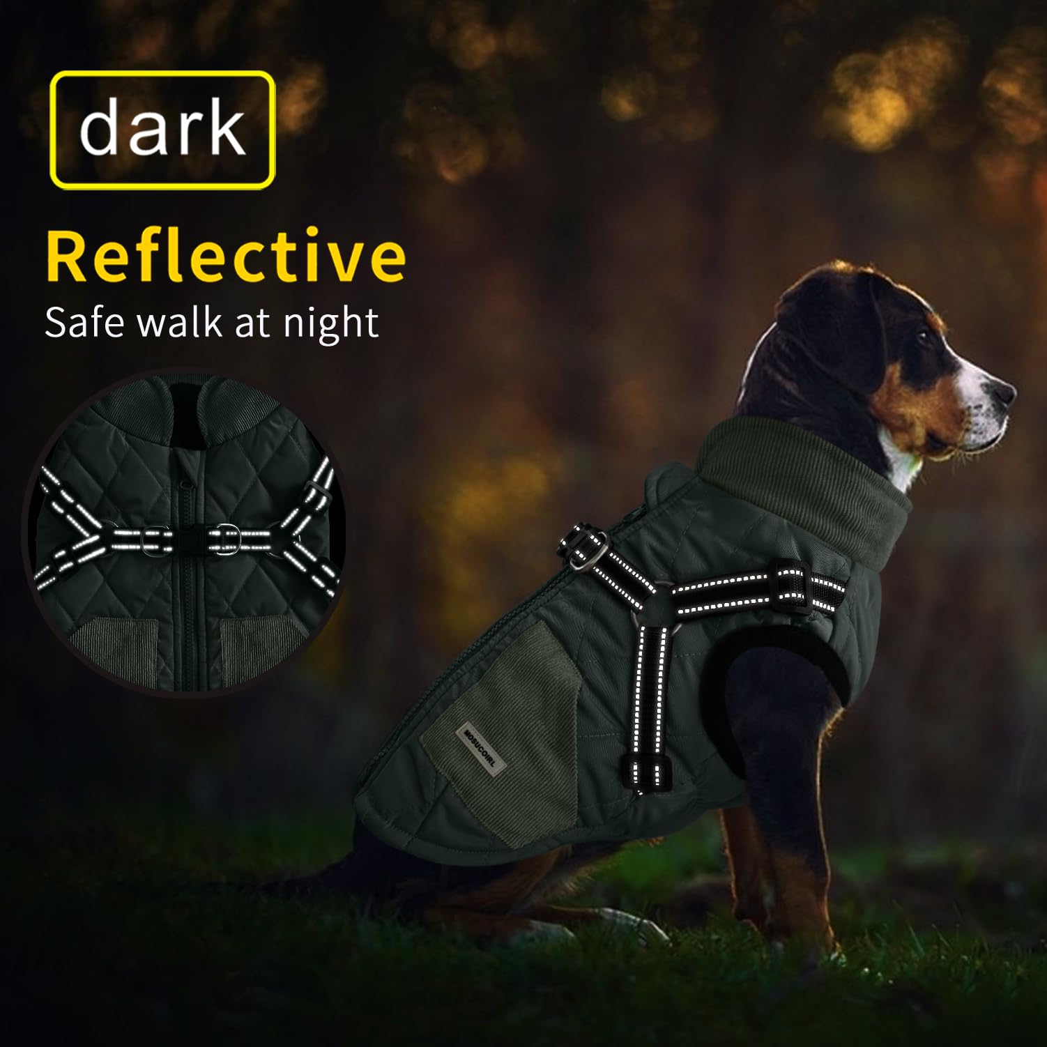 Abrigos cálidos para perros, ropa para mascotas, chaqueta impermeable, ropa reflectante, para invierno, chaquetas de nieve acogedoras para perros pequeños, medianos, grandes y cachorros