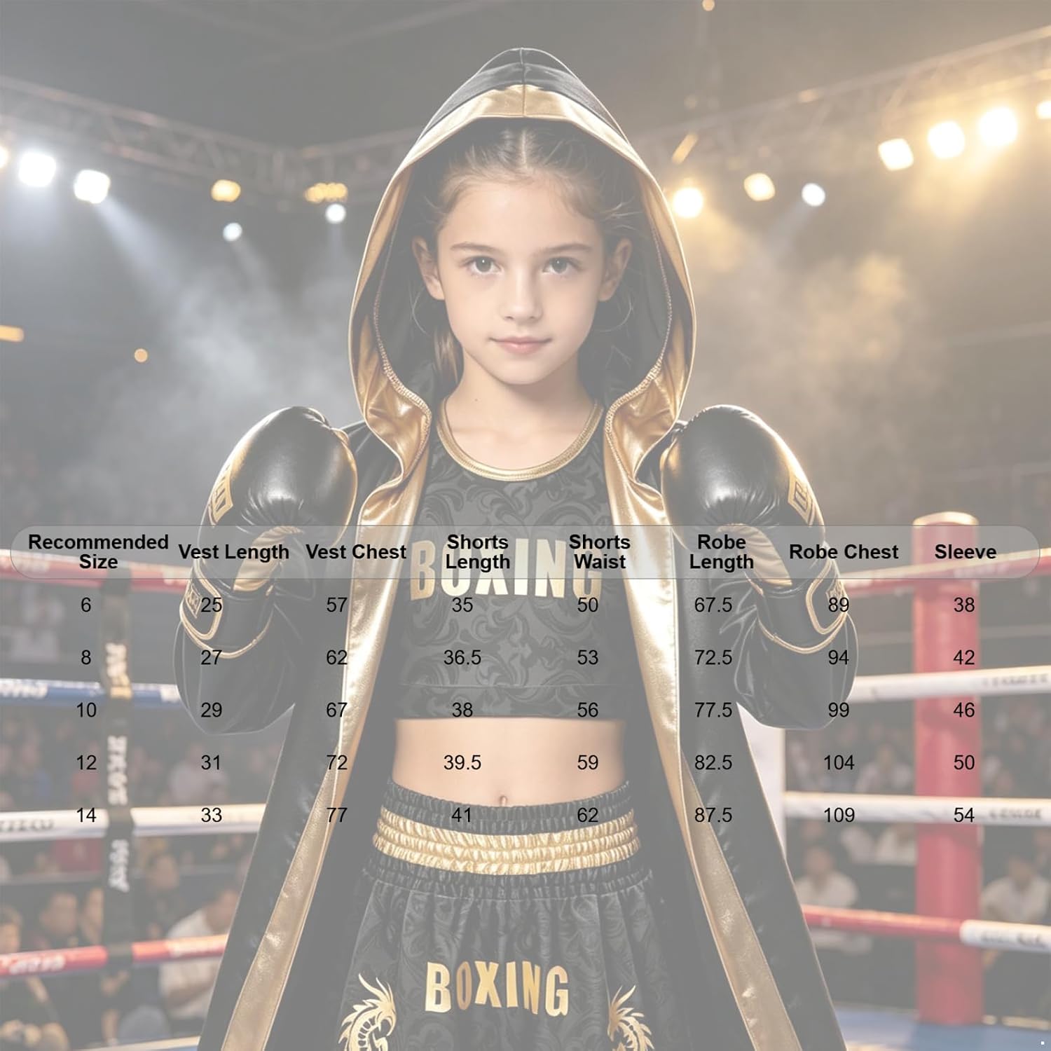 Linjinx Girls Shorts Boxing Clothes Set Kickboxing Shorts