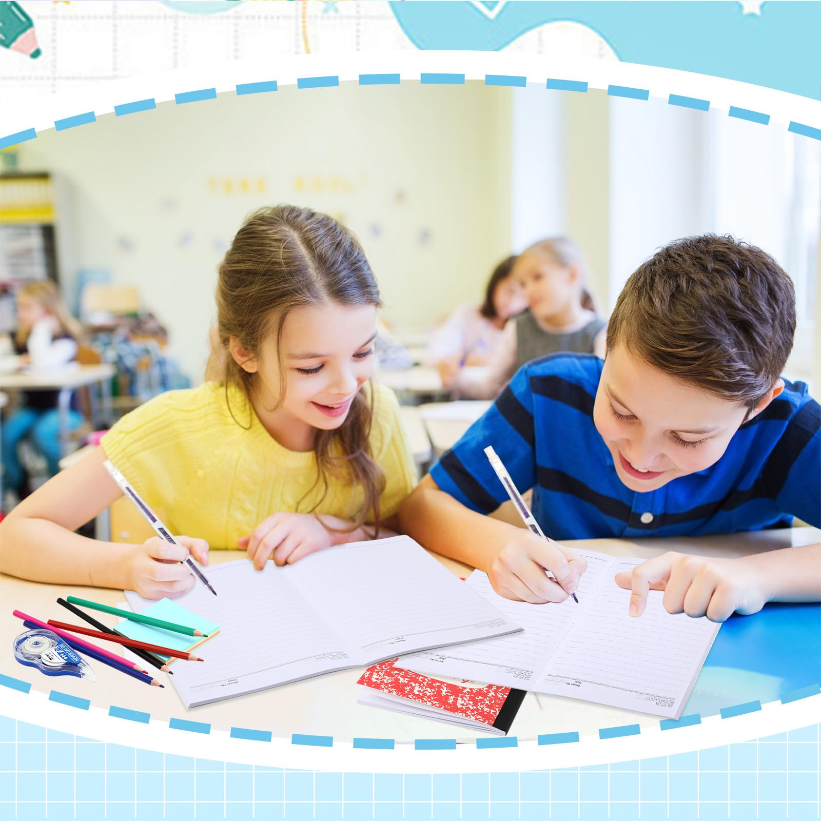 Gilprop 86-teiliges Schulbedarf-Set mit Rucksack, Schulbedarf, Taschen-Set, Grundausstattung für Kinder, Studenten, Mädchen, Jungen, Klassenzimmer, Schule (schwarz)