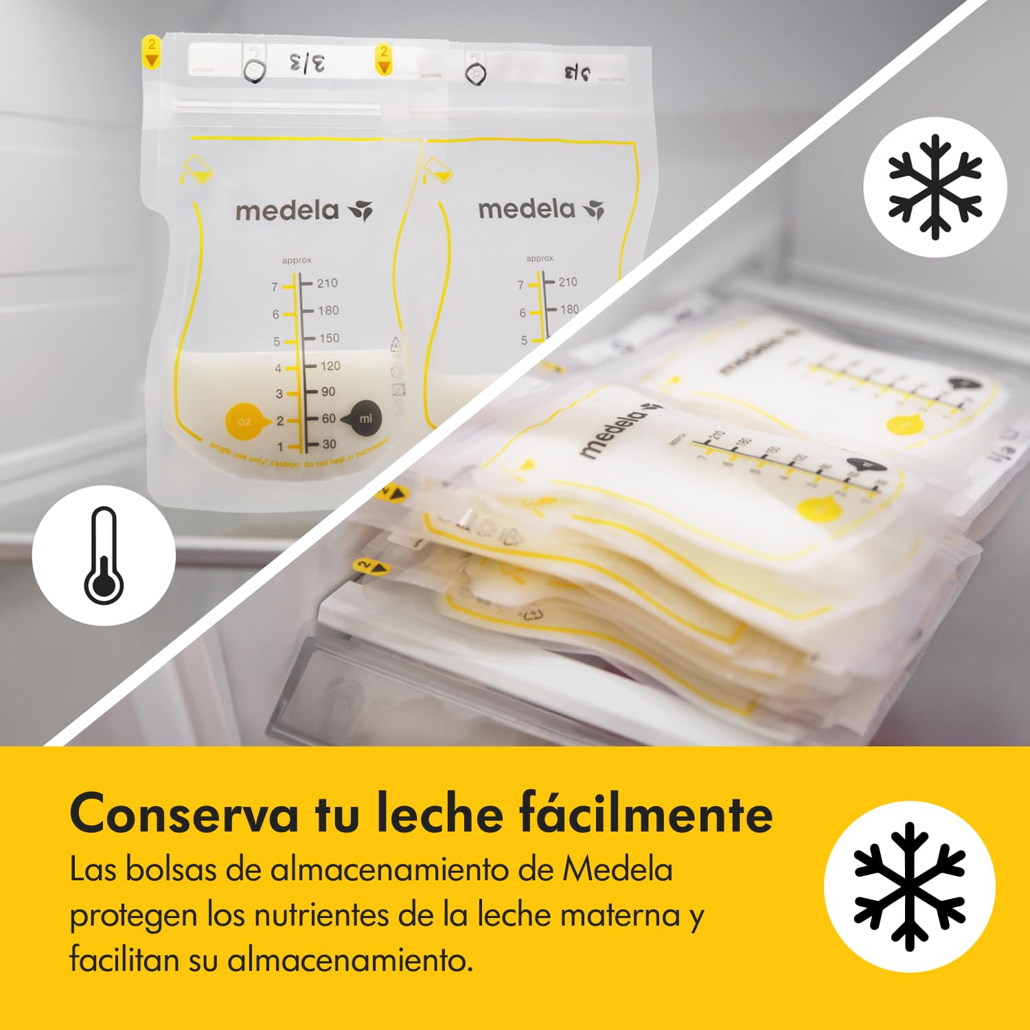 Medela bolsas de almacenamiento de leche materna Easy Pour, bolsas desechables de 210 ml, a prueba de fugas, protegen los nutrientes de la leche, sin BPA, paquete de 100, Exclusivo en Amazon