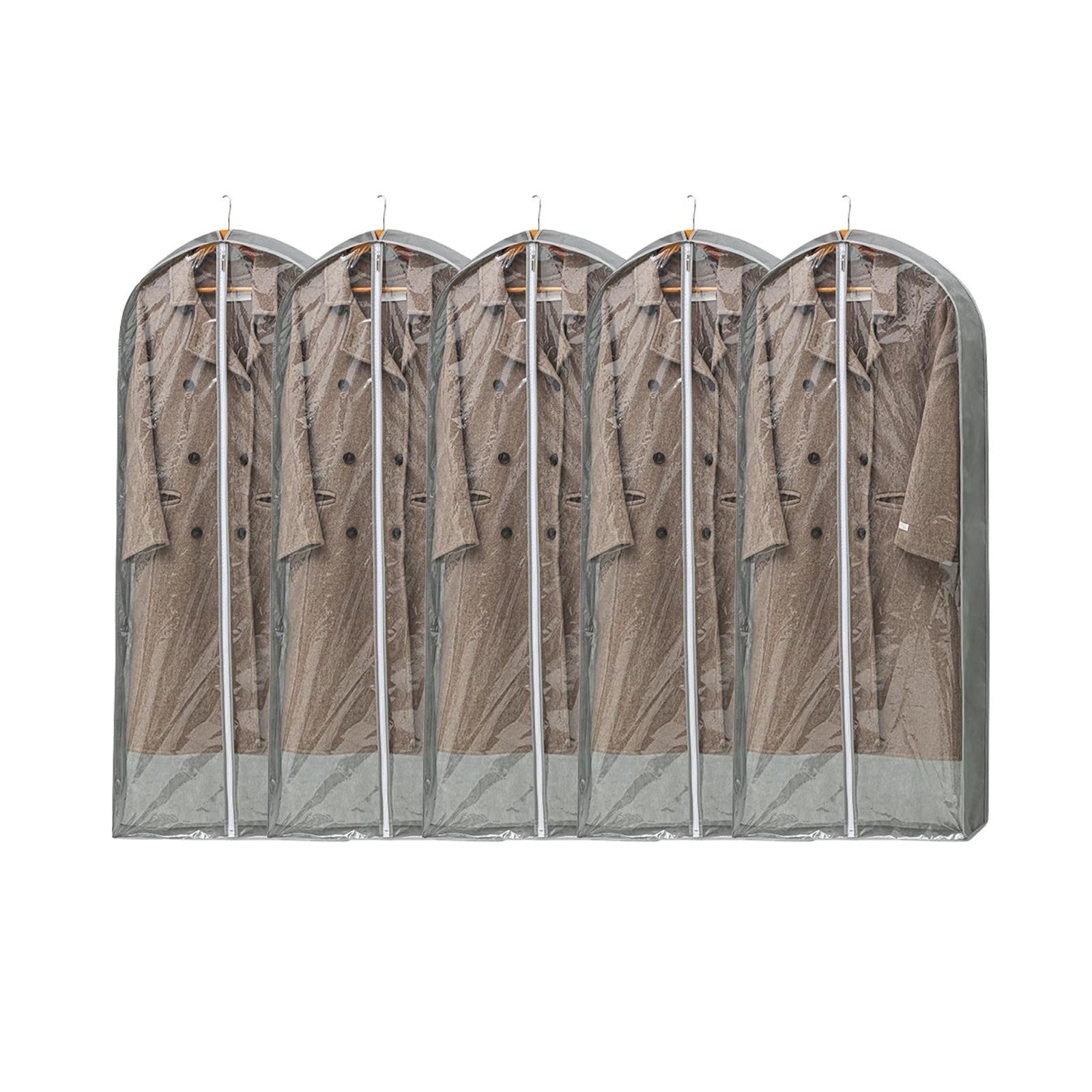 Confezione da 5 Custodie per Abiti, Sacchetti Porta Abiti, Sacchetti Trasparenti, Sacchetti Porta Abiti in Plastica for Cappotti, Abiti, Giacche(White,23.6x3.9x59in)