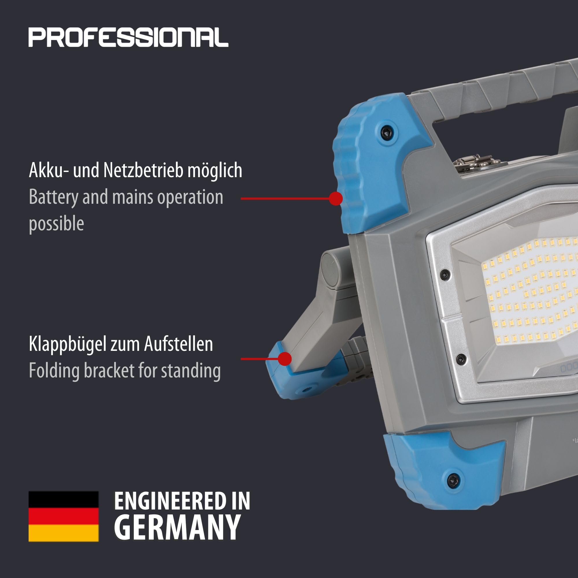 Brennenstuhl LED Bouwlamp Hybride BS 8050 MH / LED Werklamp 80W (Compatibel met Bosch Professional 18V accusysteem