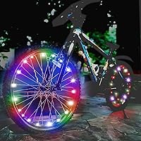 Vista 1 de Luz LED para rueda de bicicleta, luz para rueda de bicicleta para ciclismo nocturno, impermeable IP65, iluminación de 3 modos, fácil de instalar