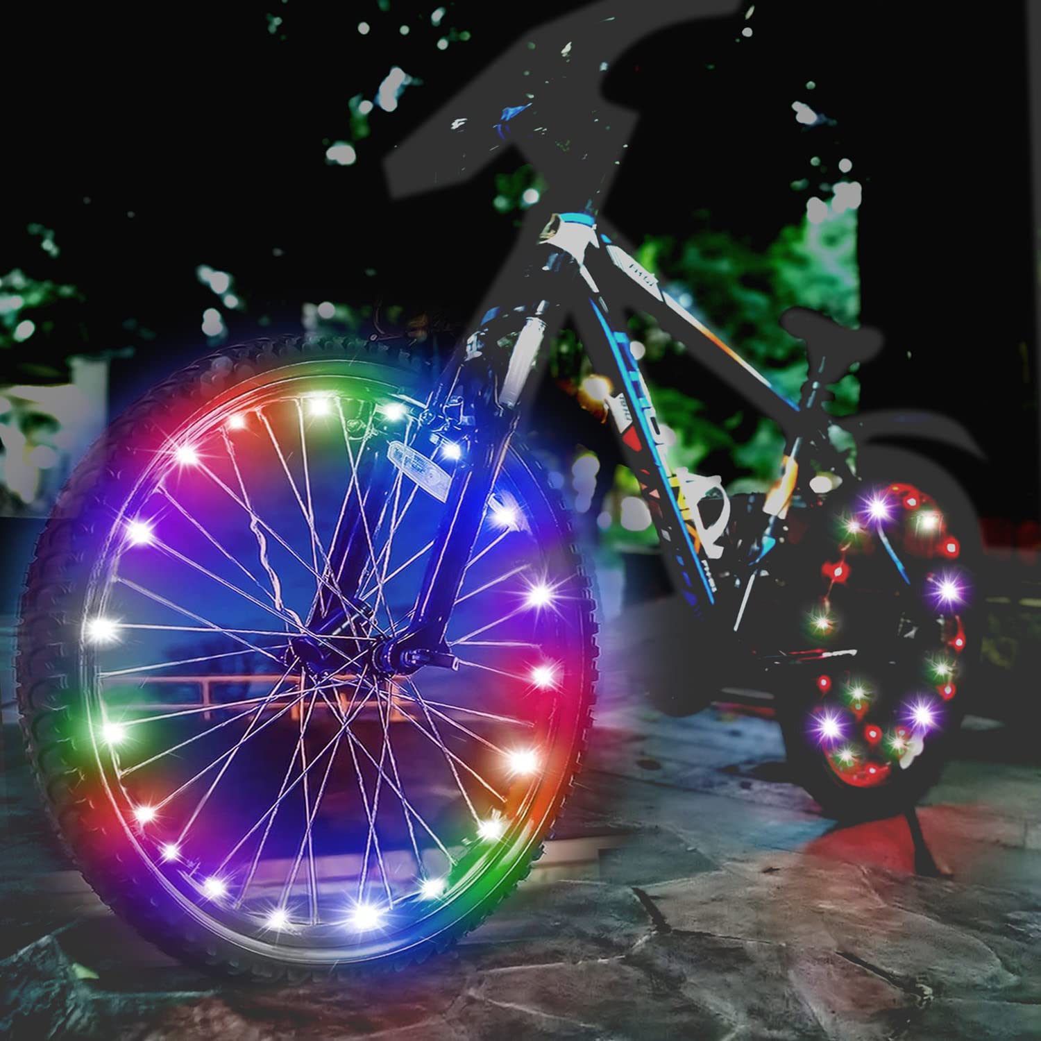 dobestyou LED Bike Wheel Light，Night Cycling Bicycle Wheel Light，IP65 Waterproof，3 modle Lighting，Easy Install and Fits Most Bikes，Not Affect Riding，