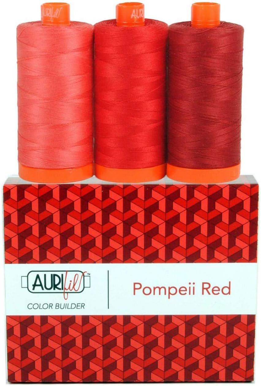 Aurifil Thread CB Pompeii Red 3pc