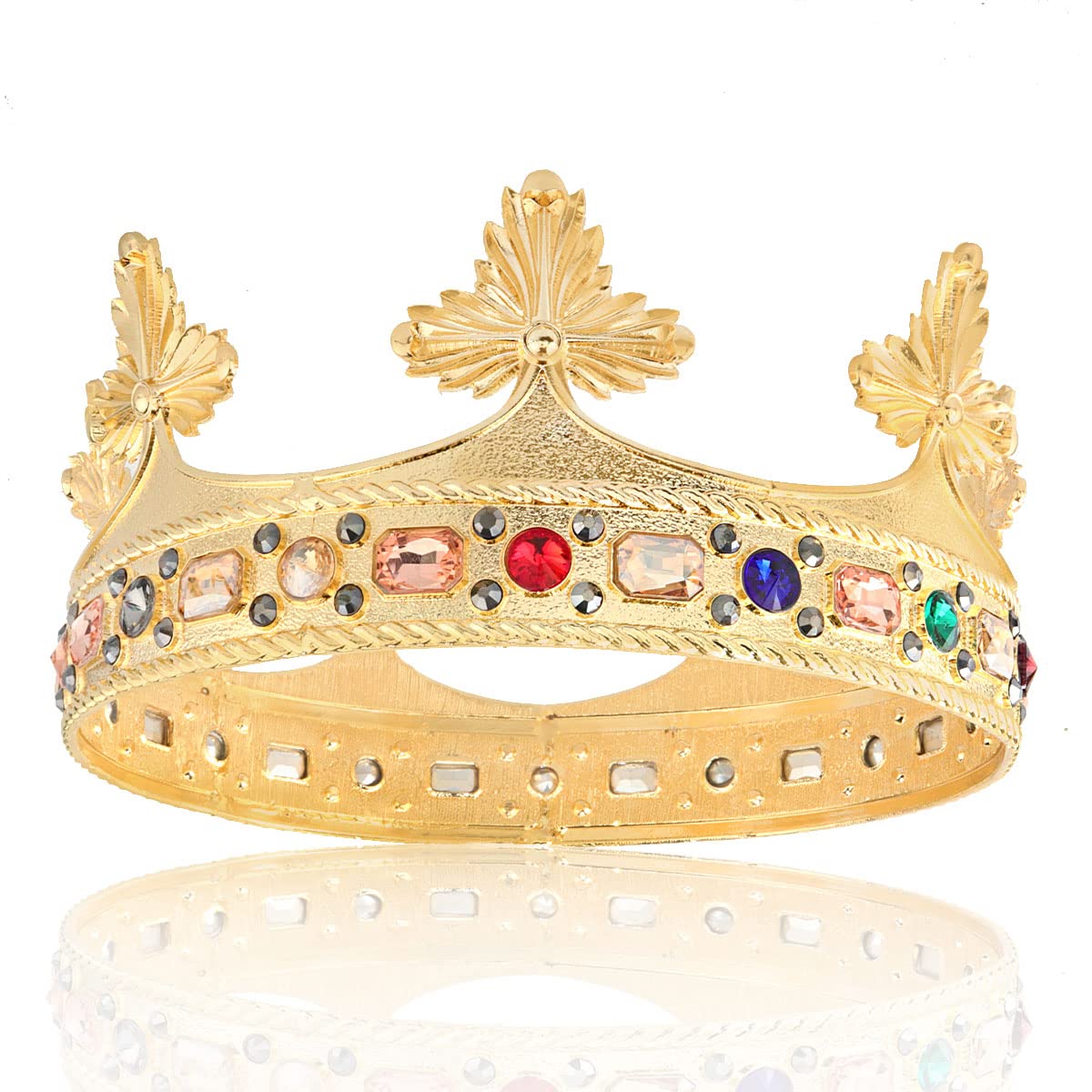Baroque hommes roi alliage grande couronne cristal perles Royal Prince fête d'anniversaire halloween costume femmes accessoires de cheveux