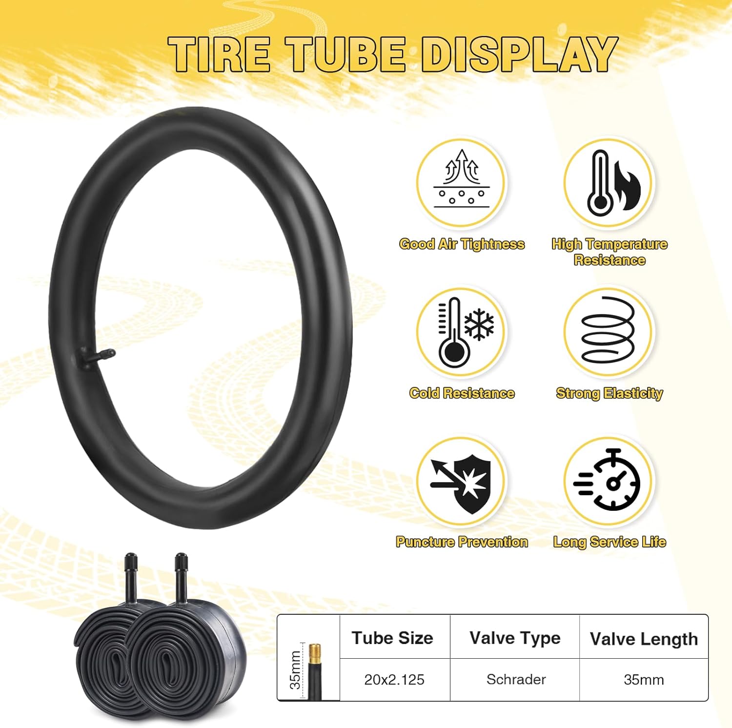 ZUKKA 20 x 2.125 Bike Tire 20 Inch Tires Kids Bike Tire Folding Replacement Tire for Kids Bike MTB Mountain Bike