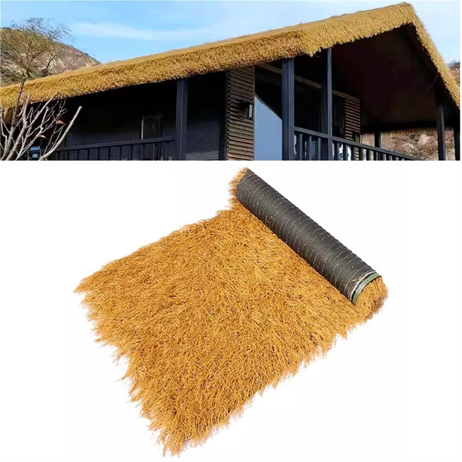Techo de Paja Artificial resistente para decoración de patios