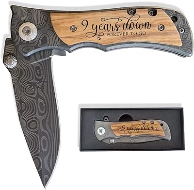 GiveGreatGift 9th Gifts Wedding Anniversary for Him, 9 years Marriage Keepsake for Men, Pottery Anniversary Present for Husband