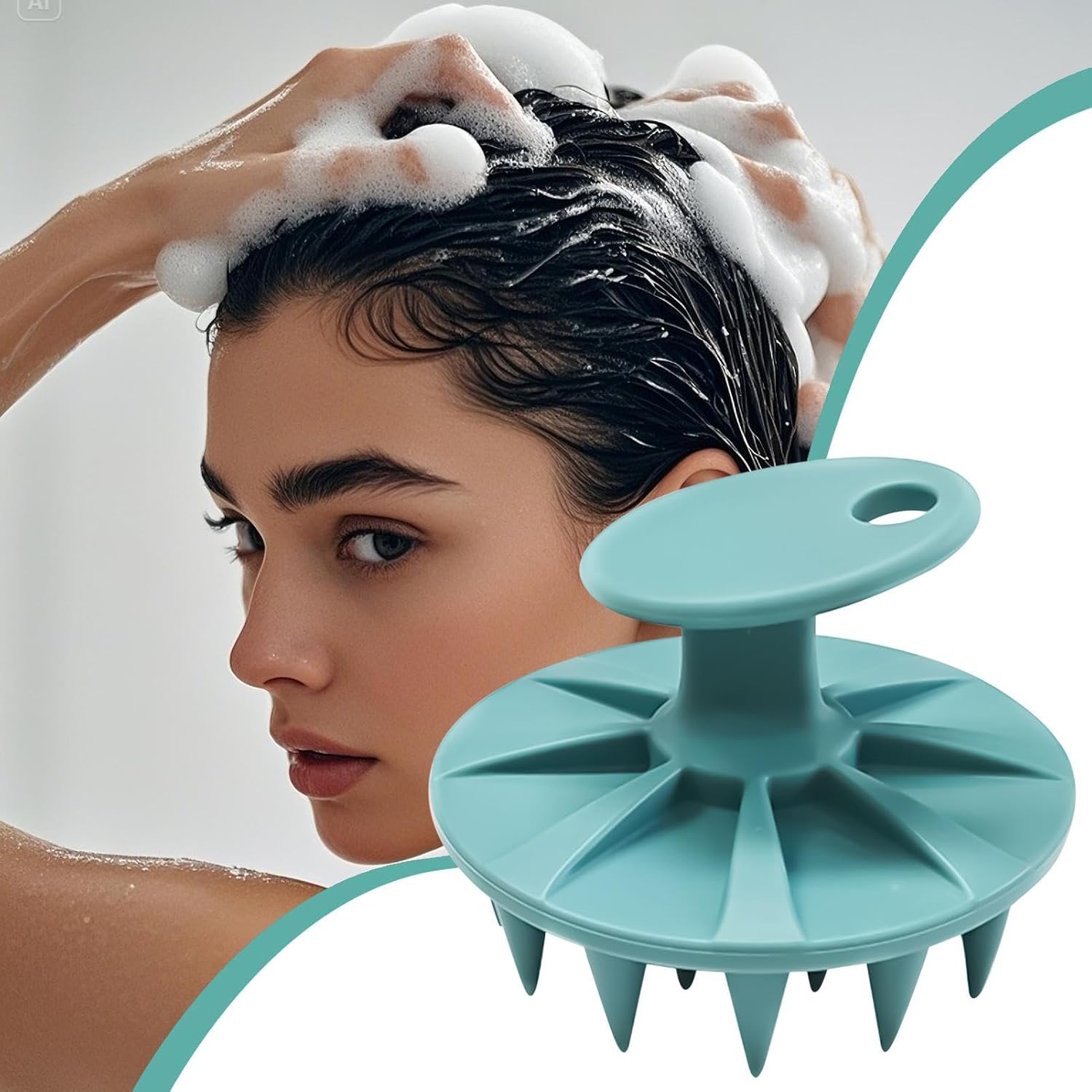 Hair Scalp Massager Comfortable Silicone Bath Cleaning Comb Scrubber image 3