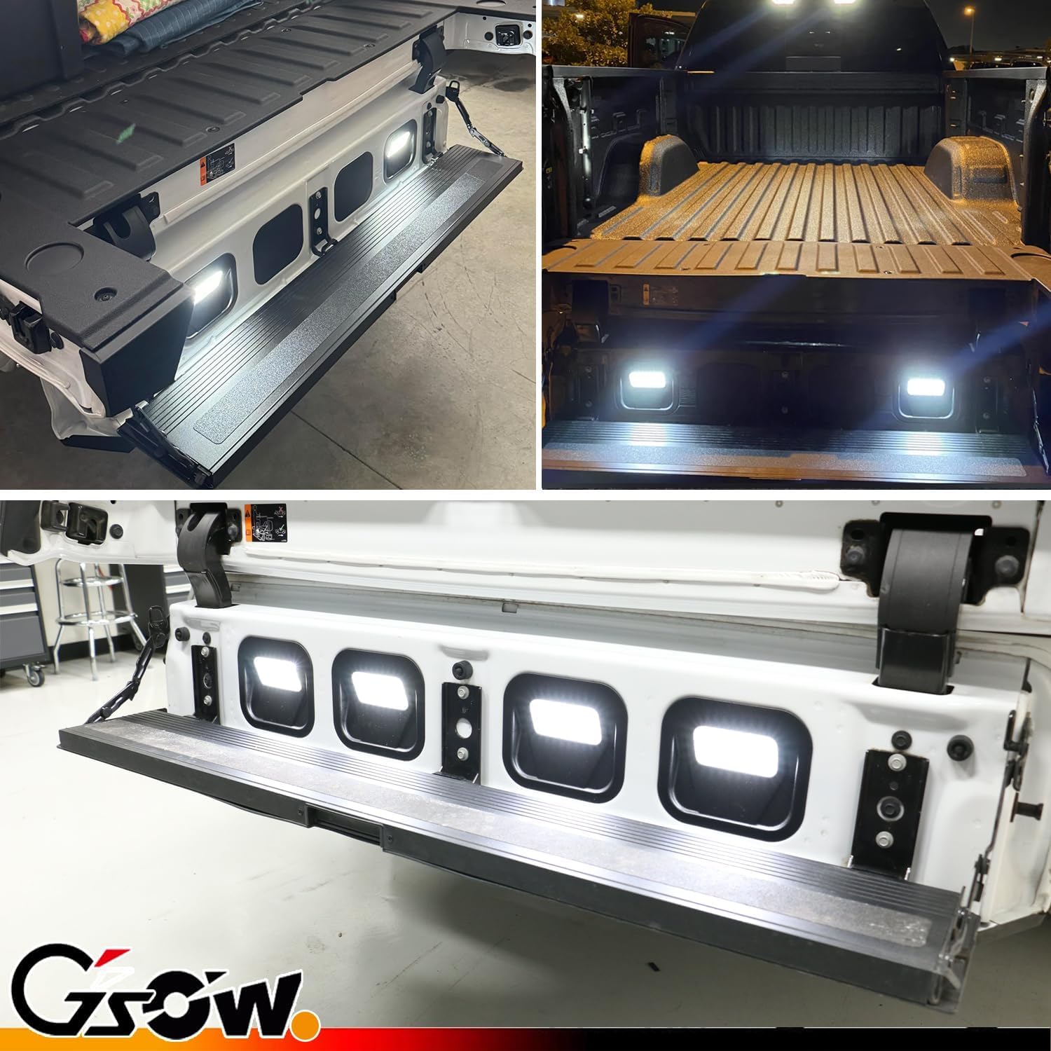 LED Tailgate Step Lights for 2020-2024 GMC Sierra 1500 2500HD 3500HD, 2020-2025 Chevro-let Silverado 1500 2500 HD 3500 HD Truck, Truck Bed Multi-Pro Lamp Assembly with Harness Wiring Kit, 2 Pcs