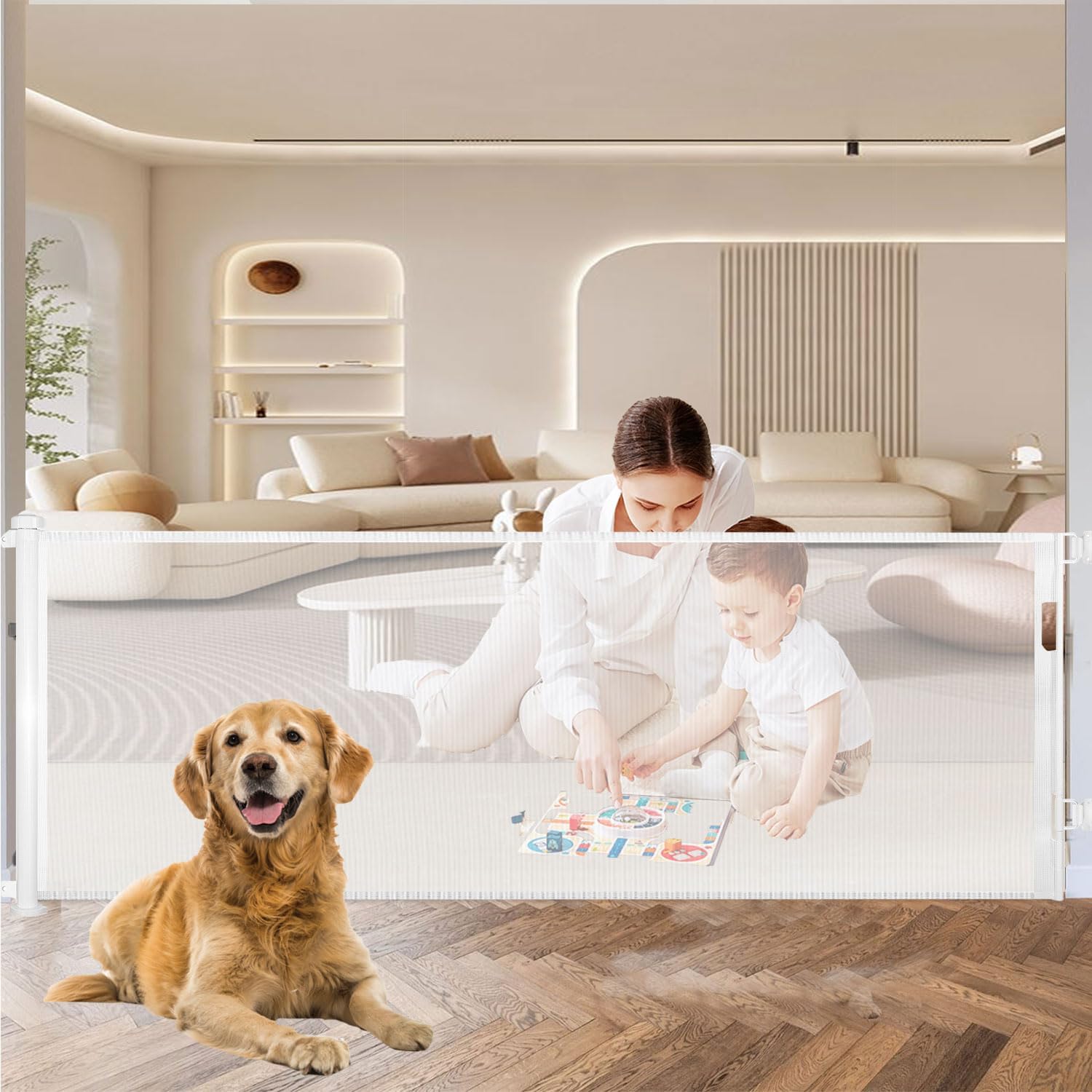 Retractable Baby Gate Retractable Driveway Gate 33" High Extends to 118