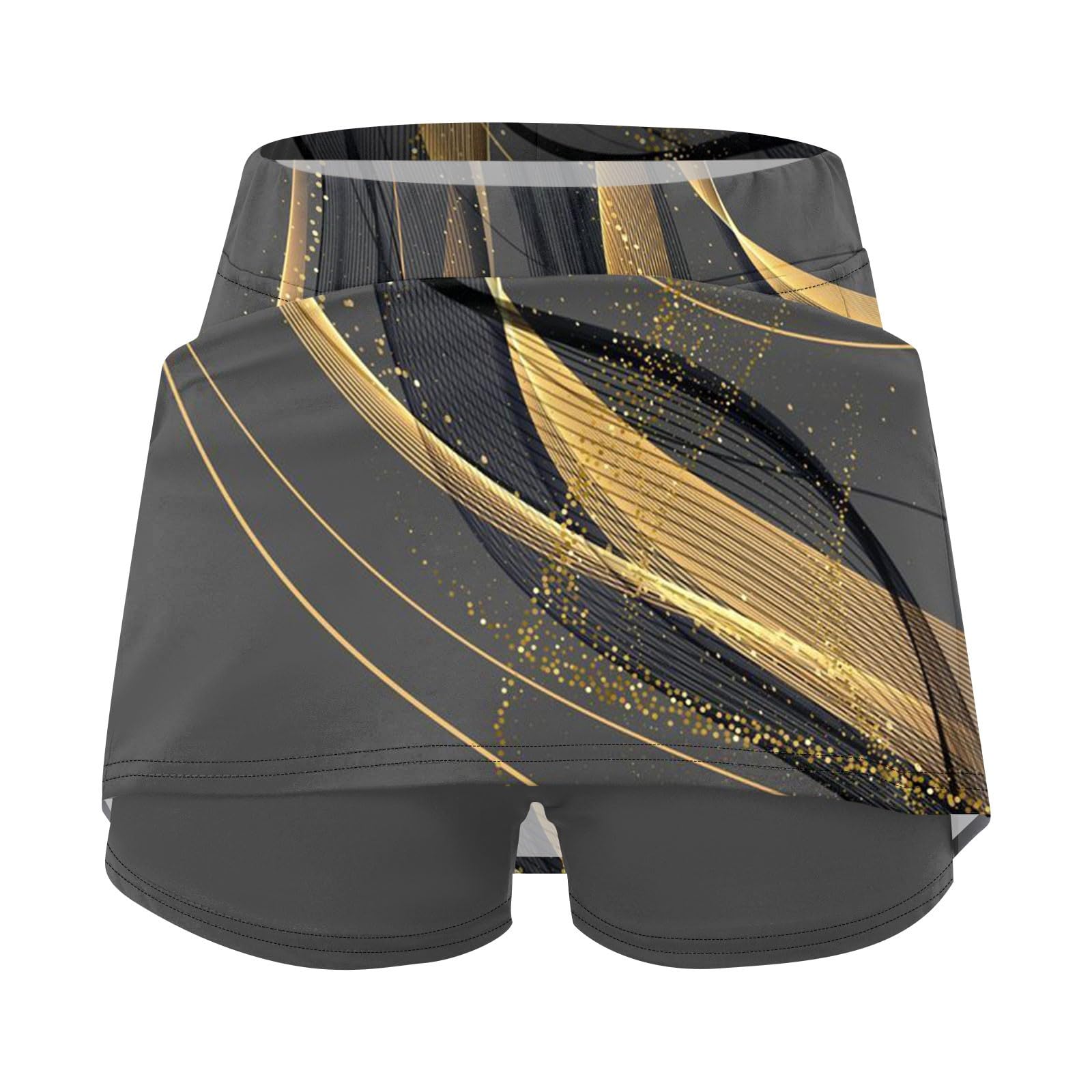 Jupe Short Femme Décontracté Sport Taille Haute Faux Deux Couches Daily Wearing Chic Taille Élastique Yoga Fitness Mini Jupe Legging Ventre Tennis Golf EntraîNement Sports Pantskirts